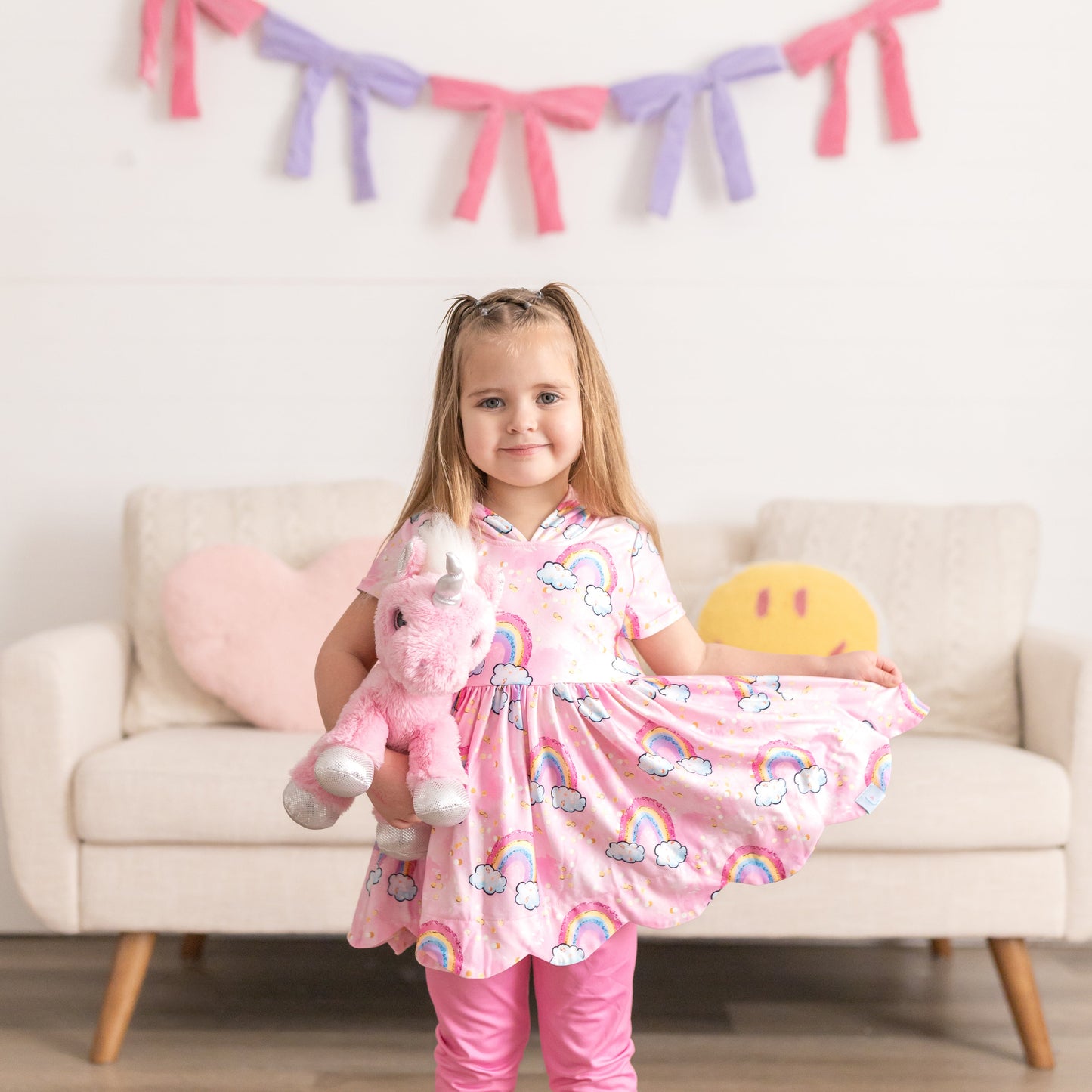 LPK rainbow hooded tunic set