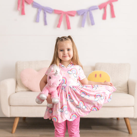 LPK rainbow hooded tunic set