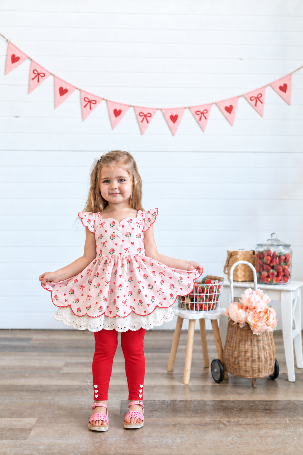 Bows & Hearts Sammy Tunic Set (short or long sleeve) Preorder (LOVE27)
