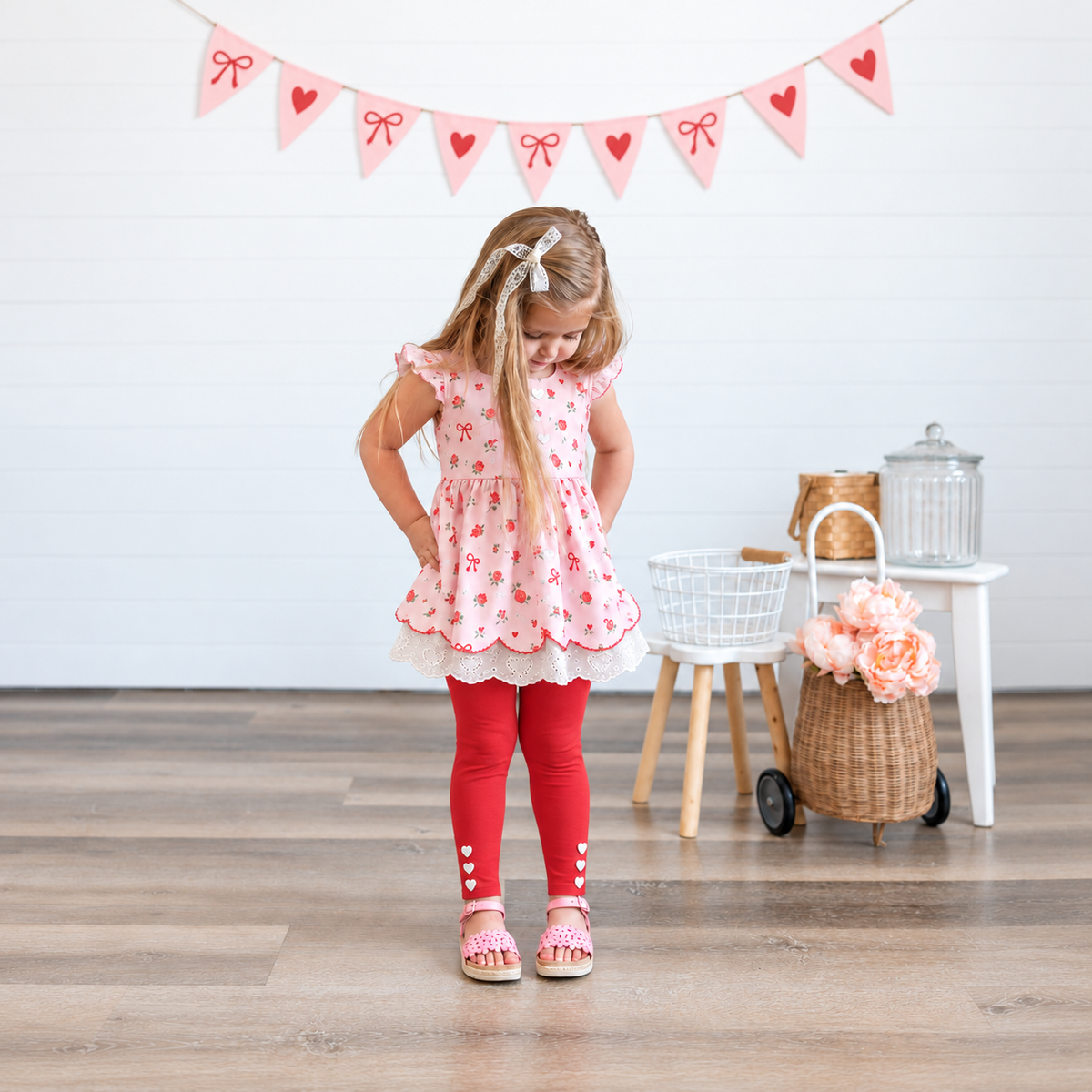 Bows & Hearts Sammy Tunic Set (short or long sleeve) Preorder (LOVE27)