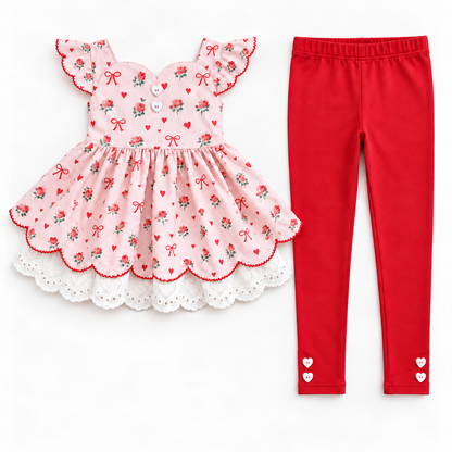 Bows & Hearts Sammy Tunic Set (short or long sleeve) Preorder (LOVE27)