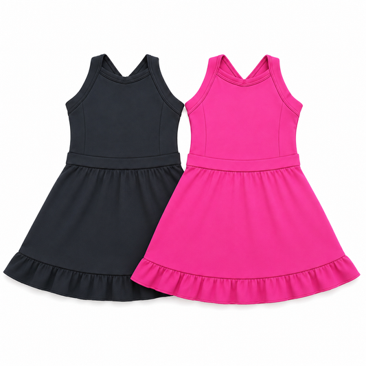 LPK Hot pink or Black athletic dress (built in shorts)