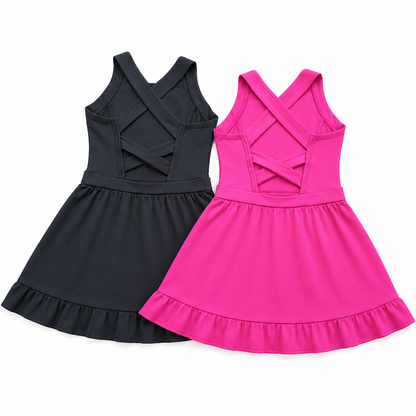 LPK Hot pink or Black athletic dress (built in shorts)