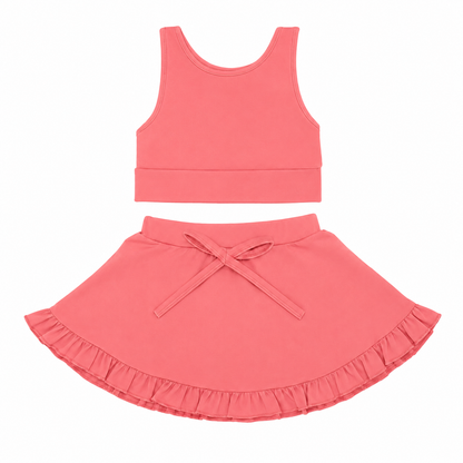 LPK Coral athletic skort set  (built in shorts)