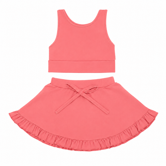 LPK Coral athletic skort set  (built in shorts)
