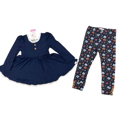 Navy Floral Fall Adele Set (Long or Short sleeve)