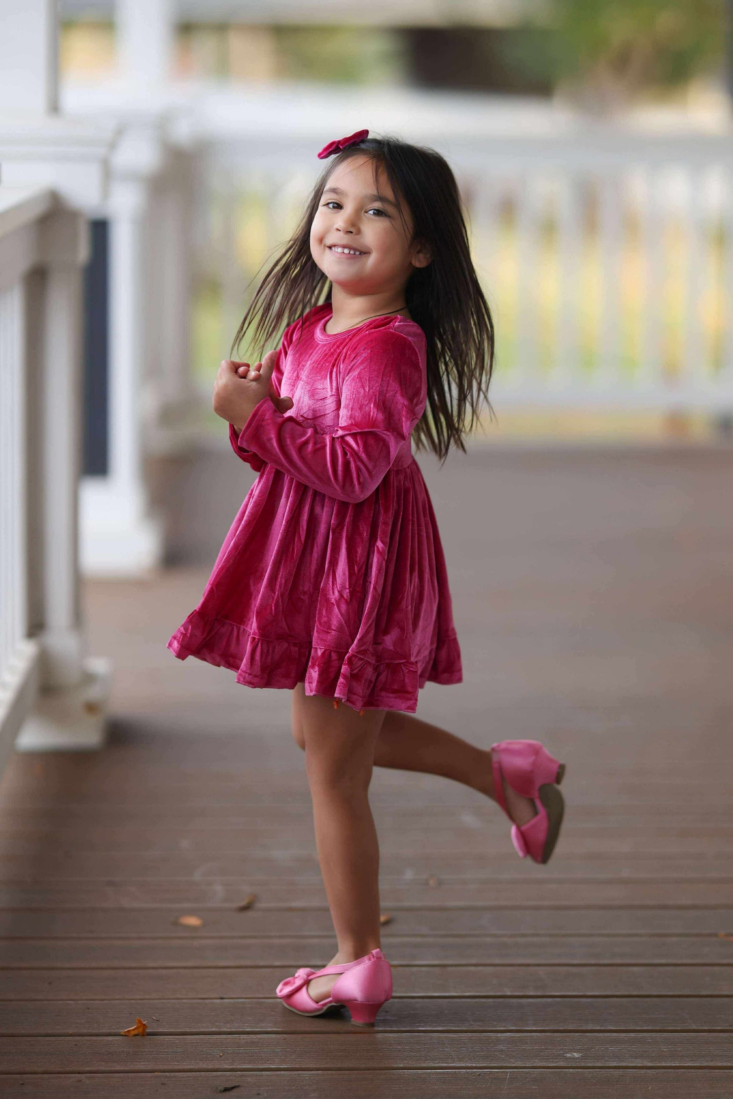 LPK Velvet Twirl dresses (pink, black, red)