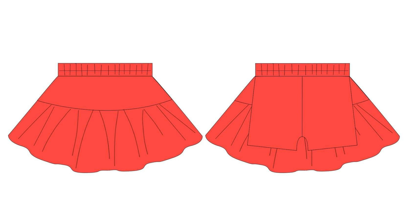 SET: ORANGE Cap Sleeve Crop + Skort