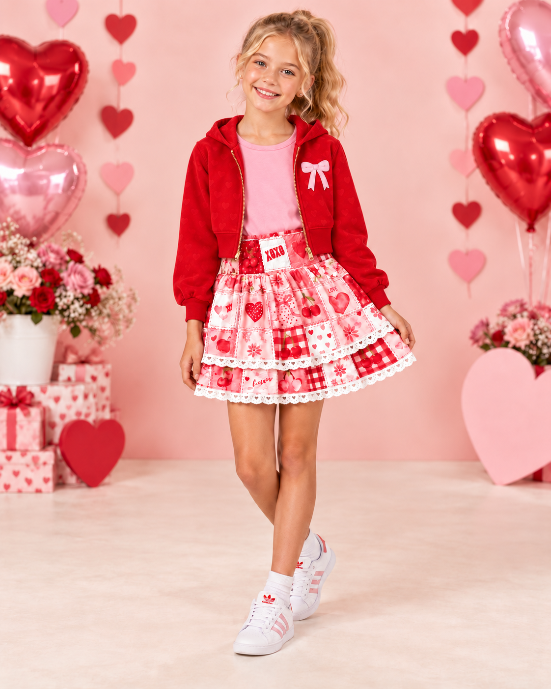 Heart Patchwork Skort (only) Preorder (LOVE27)