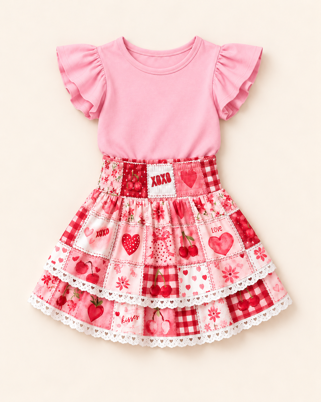 Heart Patchwork Skort (only) Preorder (LOVE27)