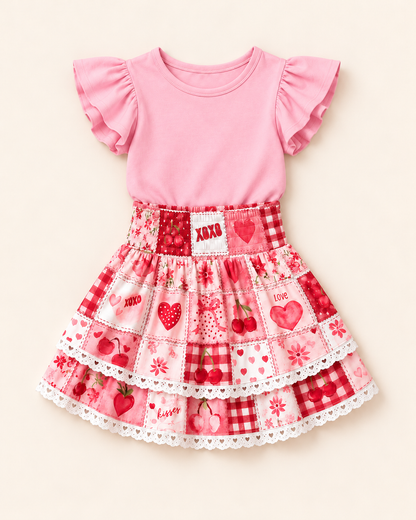 Heart Patchwork Skort (only) Preorder (LOVE27)