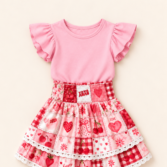 Pink Flutter Sleeve Shirt Preorder (LOVE27)