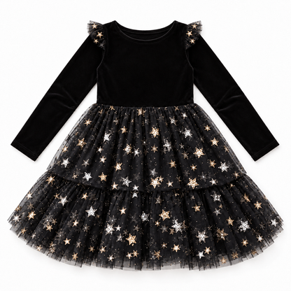 Celebrate Wrapped in Stars Twirl Dress Preorder (Pink or Black)
