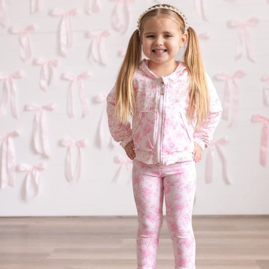 Floral Bows Hoodie+Leggings Set