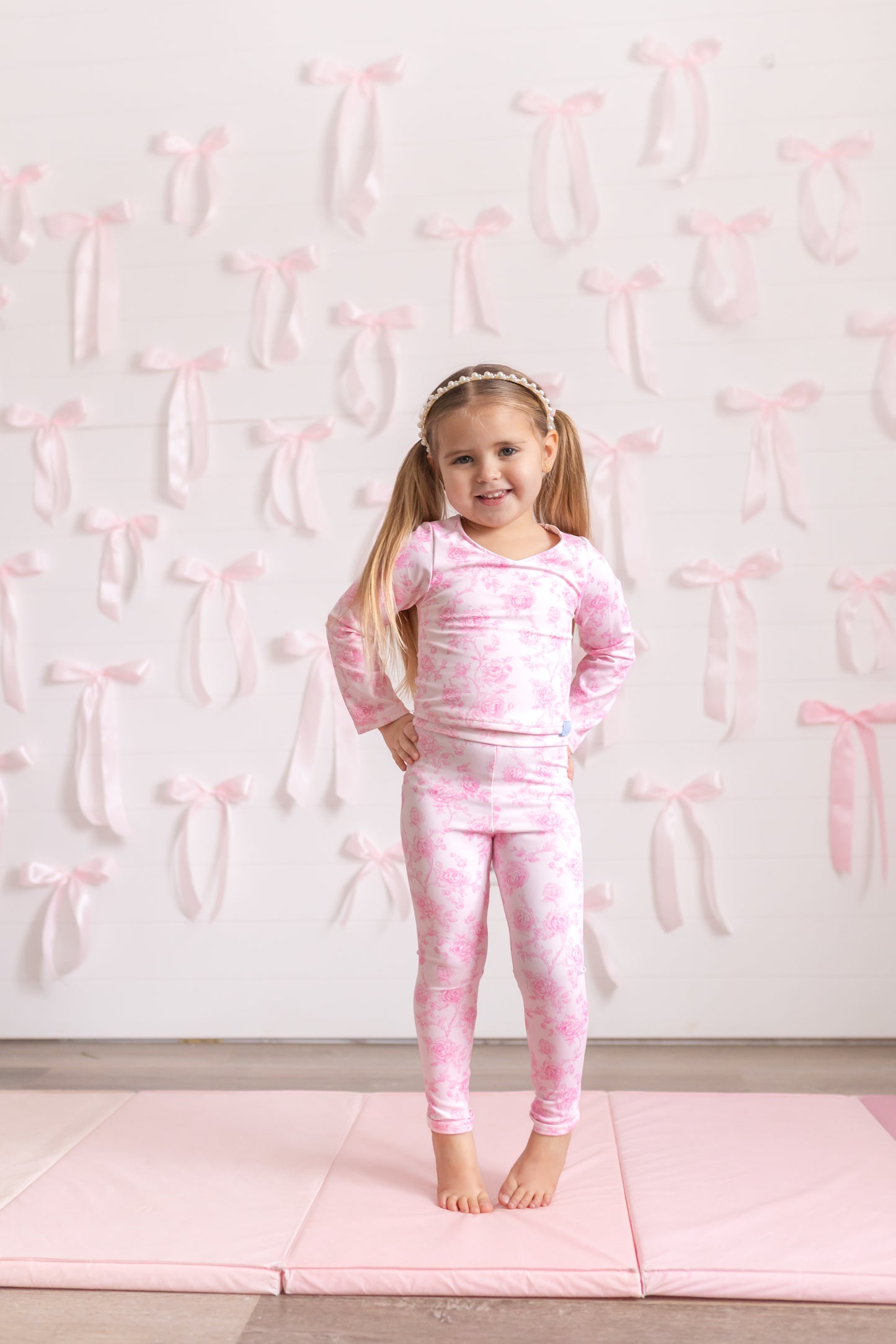 Floral Bows Hoodie+Leggings Set