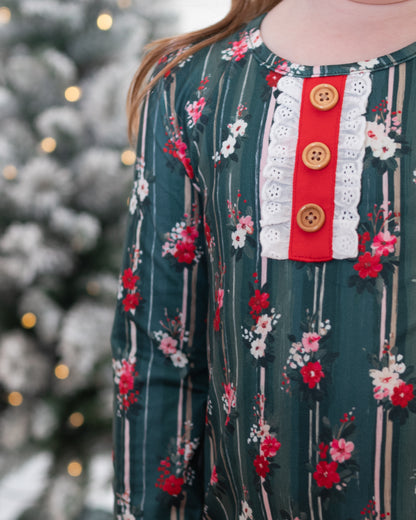 Evergreen Floral Gown 3 piece Set Preorder (FH26)