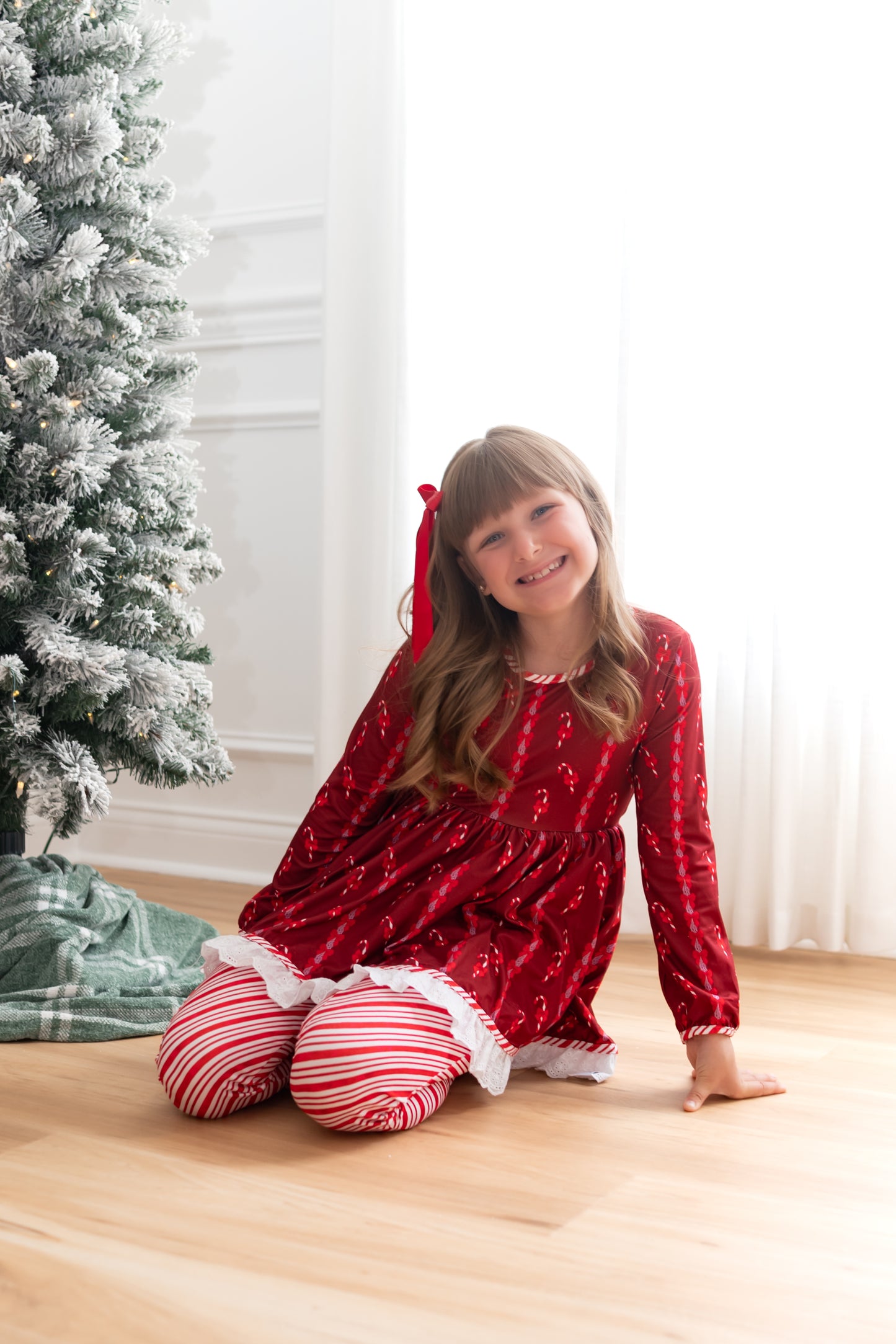 Tunic+Jogger Candy Cane Bows Set Preorder (FH26)