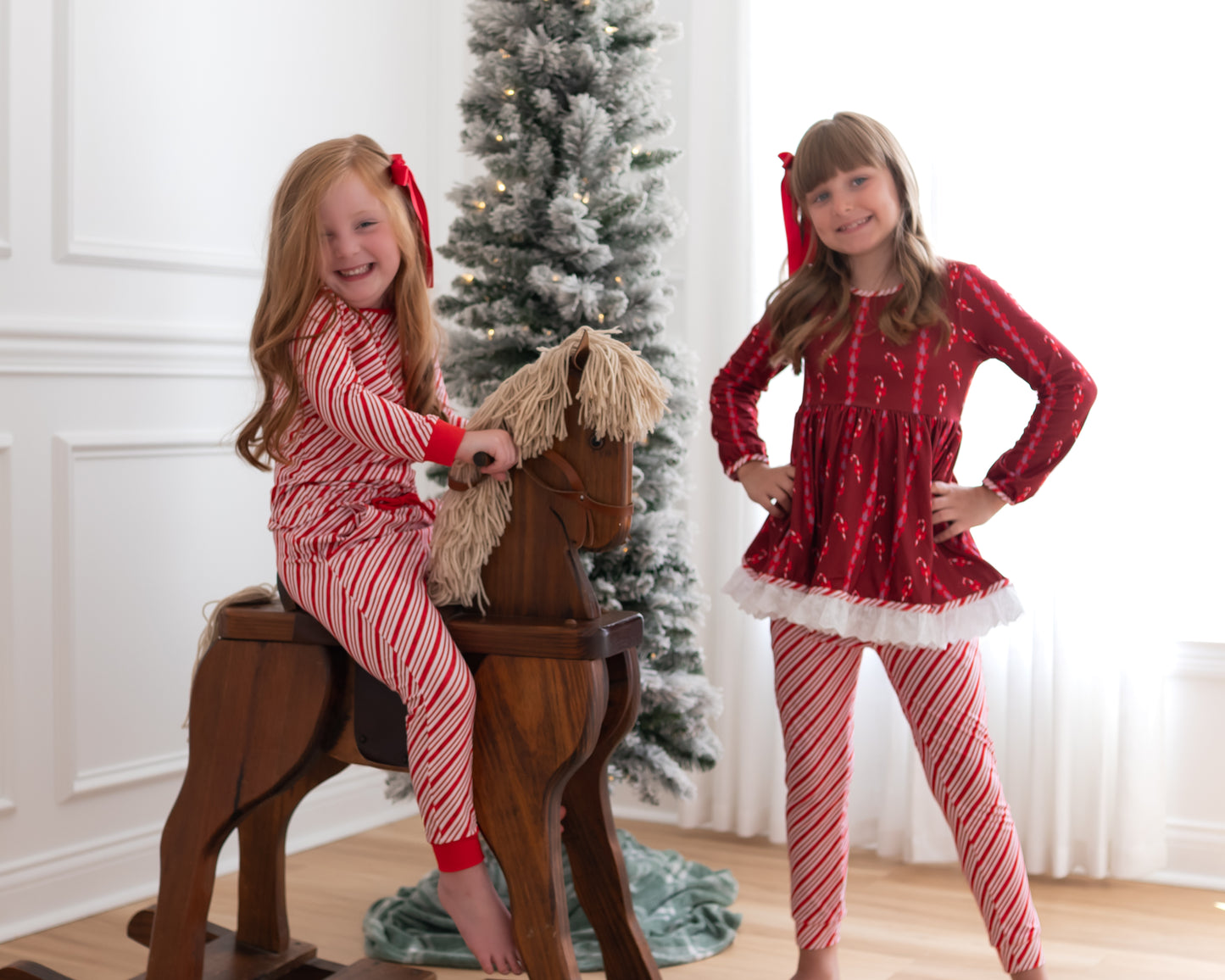 Tunic+Jogger Candy Cane Bows Set Preorder (FH26)