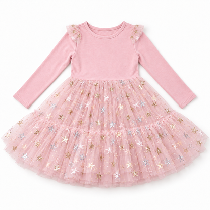 Celebrate Wrapped in Stars Twirl Dress Preorder (Pink or Black)