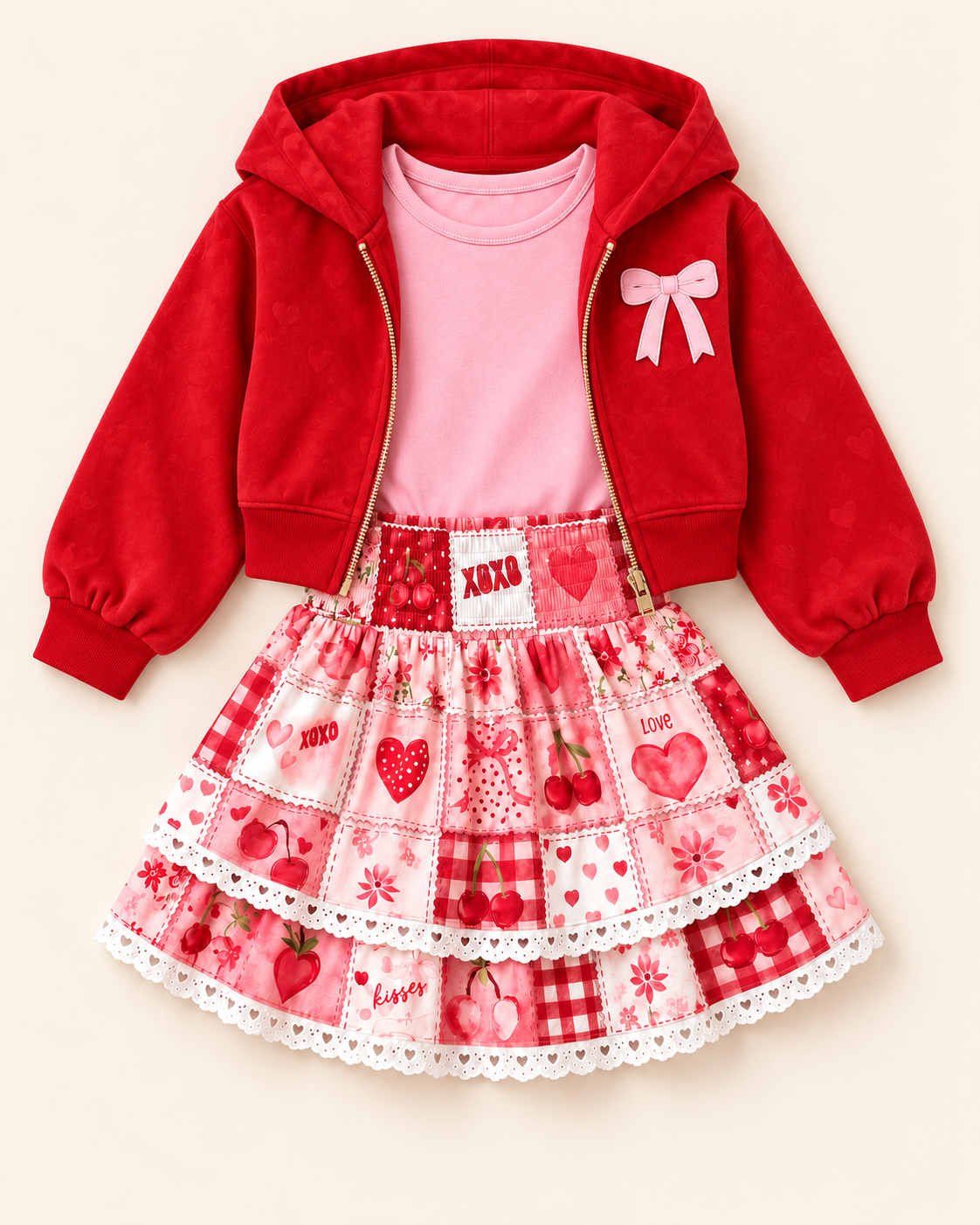 Heart Patchwork Skort (only) Preorder (LOVE27)