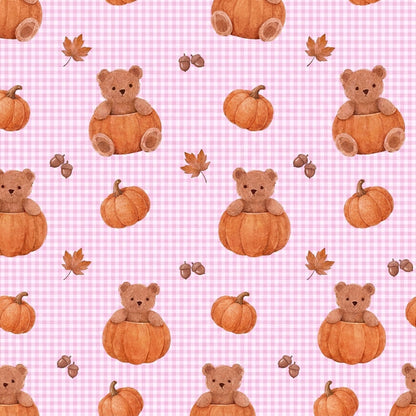 Bear Pumpkin 3 piece Play Sets (short or long sleeve) (Pumpkins & Gingham Preorder) (Copy) (Copy)