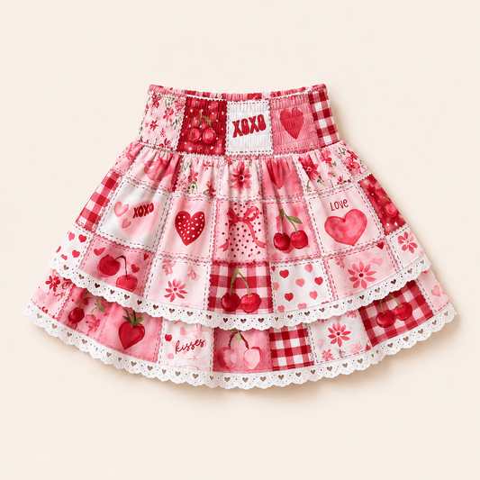 Heart Patchwork Skort (only) Preorder (LOVE27)