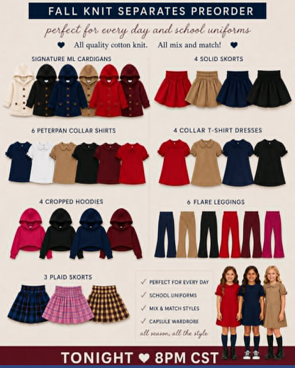 Signature ML Cardigan Fall Separates Preorder (6 colorways)