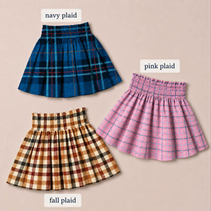 Knit Plaid Skorts Fall Separates Preorder (3 options)