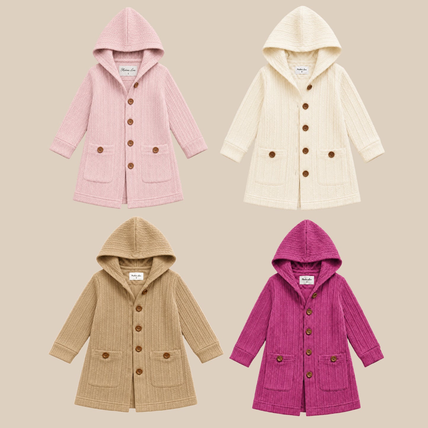 Signature Long Hooded Cardis (girls and women sizes)) Preorder (FTF26)