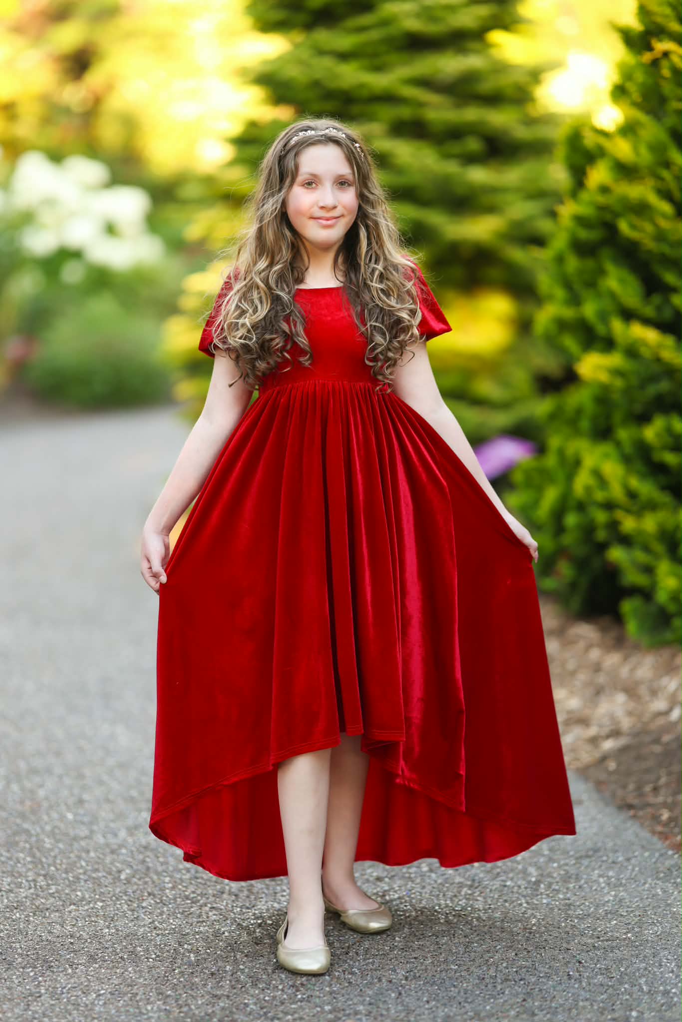 Girls Red or Green Annie Velvet HIGH/LOW Preorder CDU26