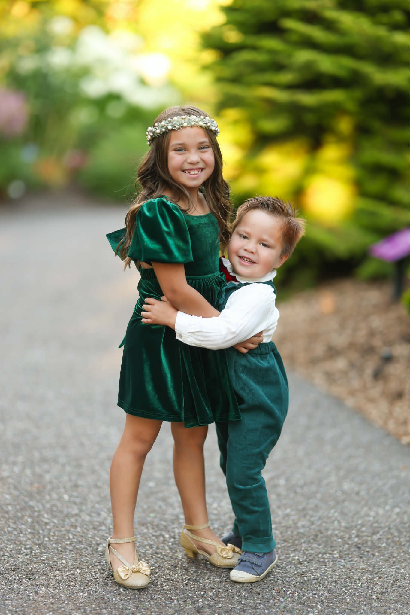 Girls Red or Green Annie Velvet Twirl Dress Preorder CDU26