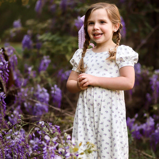 Lavender Rosebud Leggy Romper