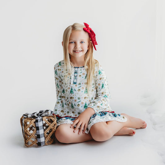 Girls Tunic Set Vintage Christmas