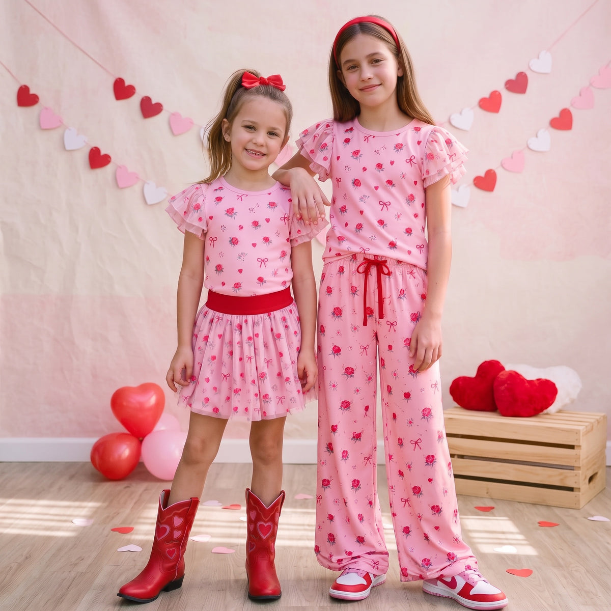 Bows & Hearts Wide Legged Flare Pants Preorder (LOVE27)