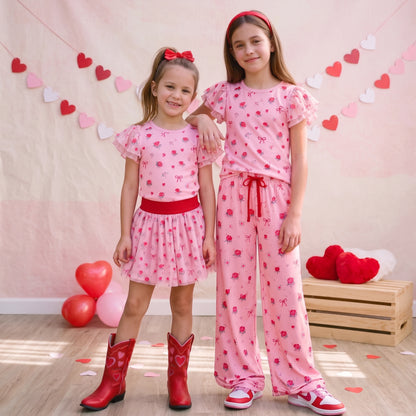 Bows & Hearts Wide Legged Flare Pants Preorder (LOVE27)