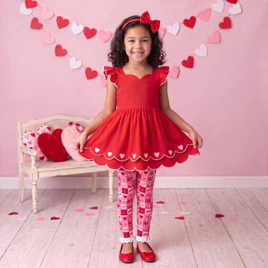 Heart Patchwork Sammy Tunic Set (short or long sleeve) Preorder (LOVE27)