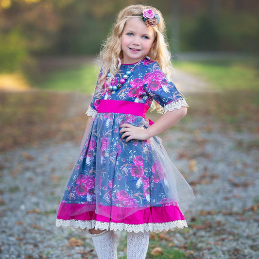 Magenta Floral Dress