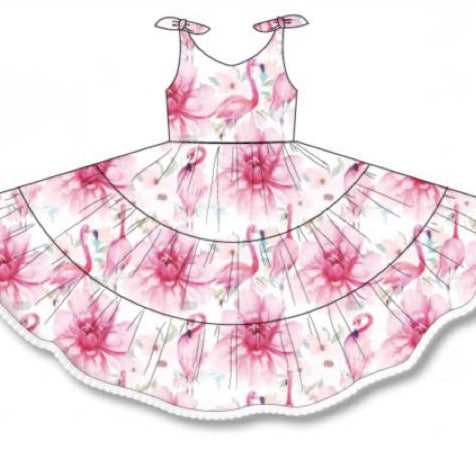 Flamingo Twirl Dress (size 10s only)