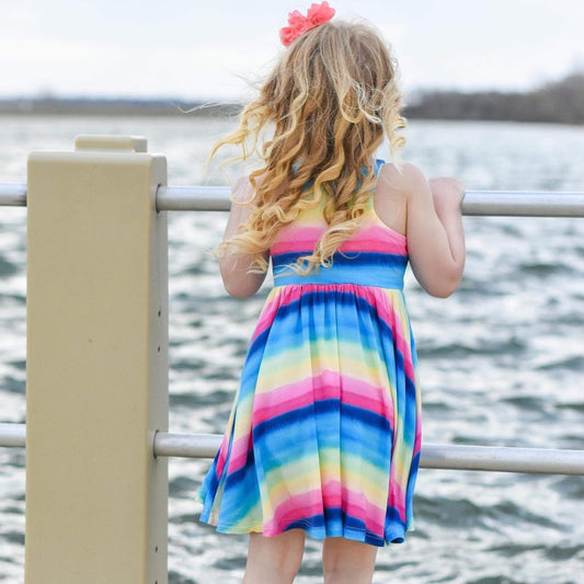 Rainbow Paint Twirl Dress