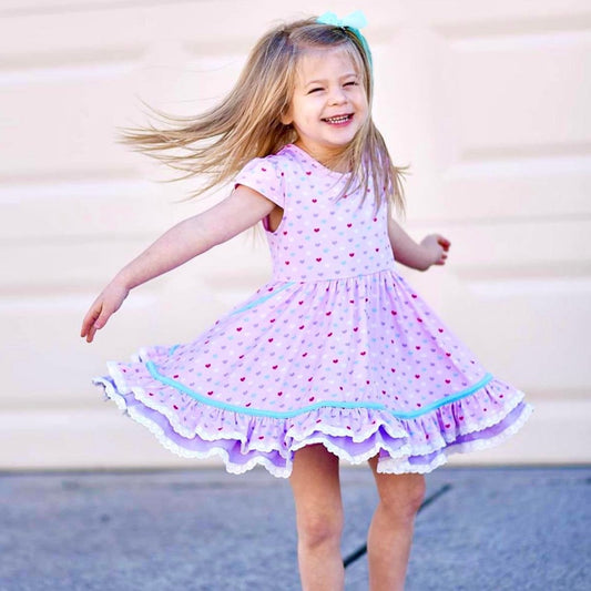 Candy Hearts Ruby Twirl and Skirted Romper