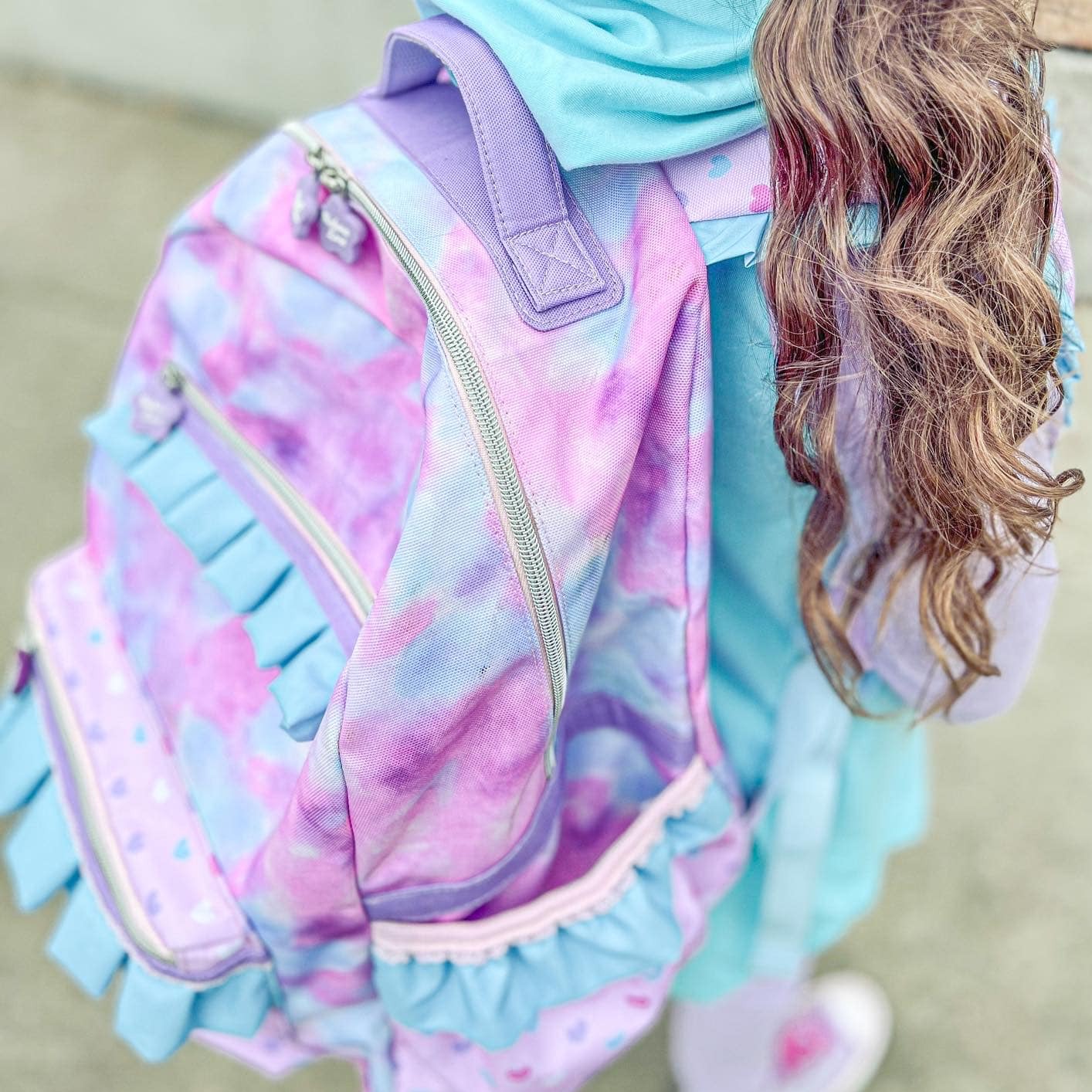 Mackenzie Lavender Heart Tie-Dye Backpack & Lunch Bundle, Set of 3