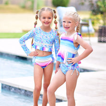 Load image into Gallery viewer, Rainbow Paint Swim - Girls Rashguard Set