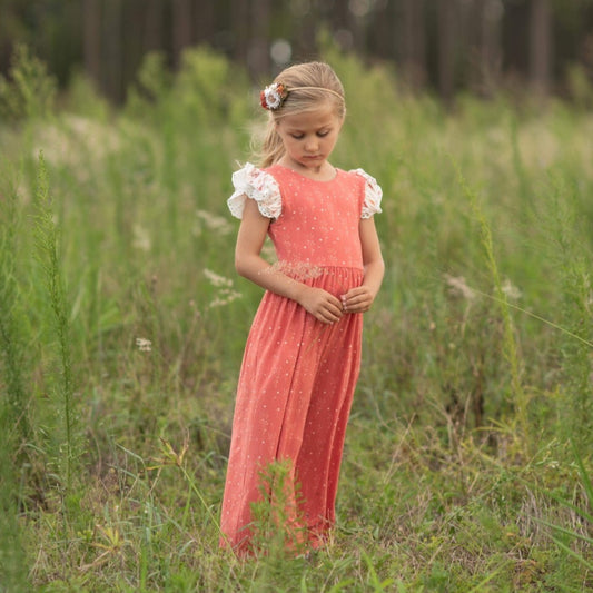 Terracotta Floral Leggy Romper- size 2,7,8