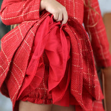 Load image into Gallery viewer, Red Tweed Twirl Dress