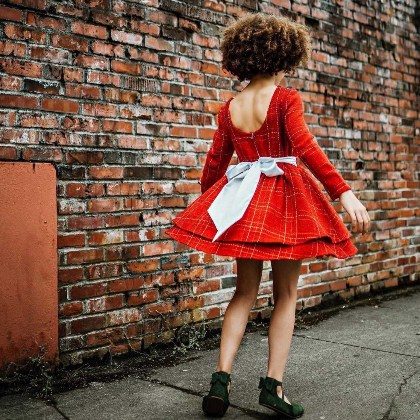 Makena Lane top 4T Red Tweed Dress