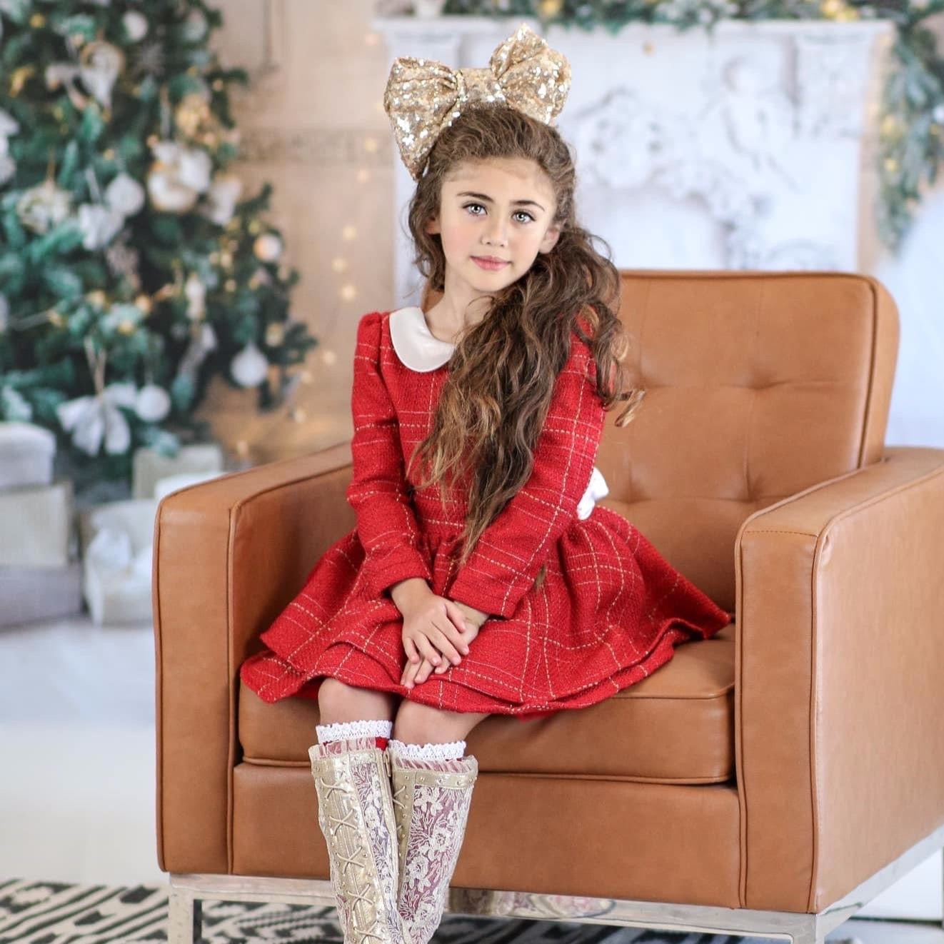 Red Tweed Twirl Dress (2 18m) 18m / Long Sleeve