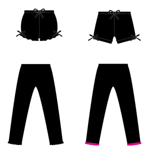 Black Bamboo Leggings/Bloomers/Shorties: Halloween Collection