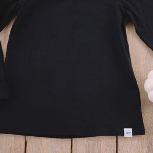Black Cotton Long Sleeved Layering Shirts (Plain cotton or Swiss Dot non sheer)