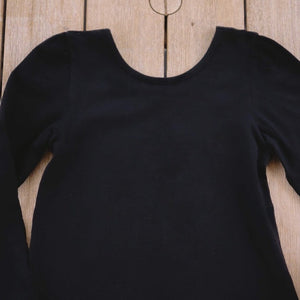 Black Cotton Long Sleeved Layering Shirts (Plain cotton or Swiss Dot non sheer)