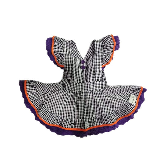 Black Gingham Pinafore Set